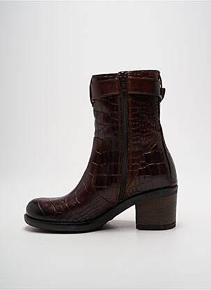 Bottines/boots tissage satiné talon de 4 à 6cm marron FELMINI femme