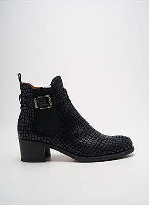 Bottines/boots tissage satiné talon de 4 à 6cm noir MAM'ZELLE femme