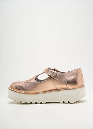Derbies tissage satiné talon de 4 à 6cm rose KICKERS femme