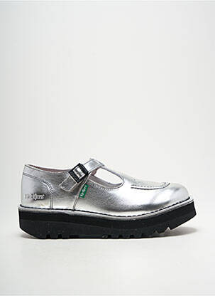 Derbies bout rond talon de 4 à 6cm argent KICKERS femme