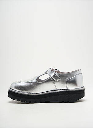 Derbies bout rond talon de 4 à 6cm argent KICKERS femme