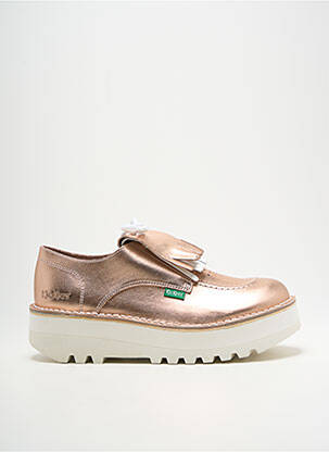 Derbies tissage satiné talon de 4 à 6cm rose KICKERS femme