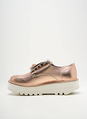 Derbies tissage satiné talon de 4 à 6cm rose KICKERS femme