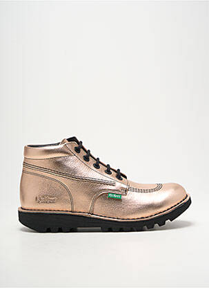 Bottines/boots matière lisse talon plat jusqu'à 3cm rose KICKERS femme