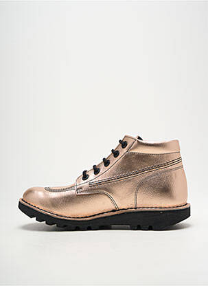 Bottines/boots matière lisse talon plat jusqu'à 3cm rose KICKERS femme