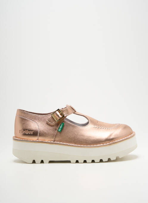 Derbies tissage satiné talon de 4 à 6cm rose KICKERS femme