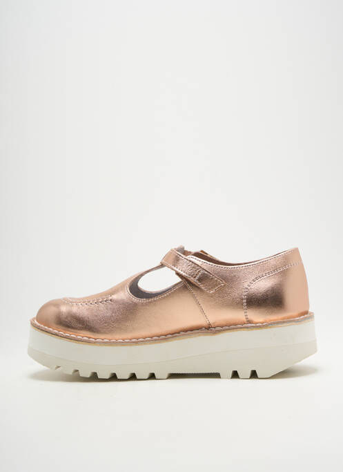 Derbies tissage satiné talon de 4 à 6cm rose KICKERS femme