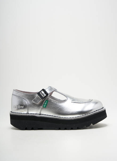 Derbies bout rond talon de 4 à 6cm argent KICKERS femme