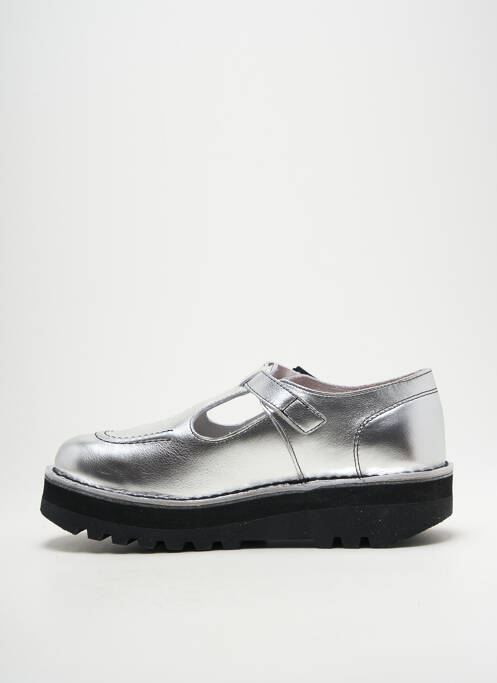 Derbies bout rond talon de 4 à 6cm argent KICKERS femme