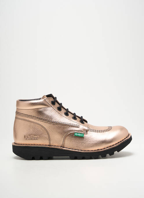 Bottines/boots matière lisse talon plat jusqu'à 3cm rose KICKERS femme
