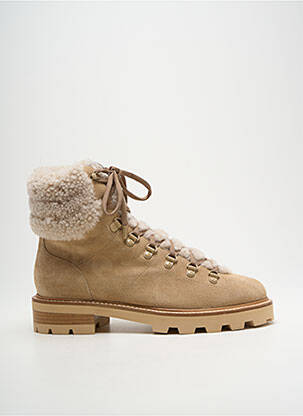 Bottines/boots fourrée talon de 4 à 6cm beige JIMMY CHOO femme