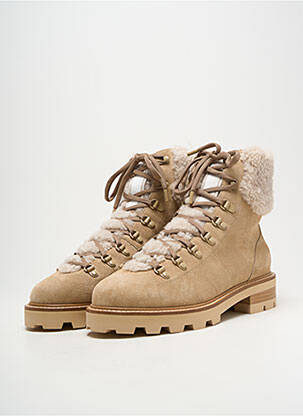 Bottines/boots fourrée talon de 4 à 6cm beige JIMMY CHOO femme