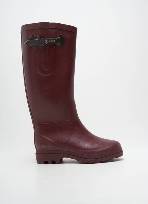 Bottes matière lisse talon plat jusqu'à 3cm violet AIGLE femme