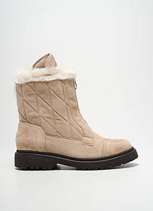 Bottines/boots fourrée talon plat jusqu'à 3cm beige MONCLER femme