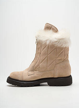 Bottines/boots fourrée talon plat jusqu'à 3cm beige MONCLER femme
