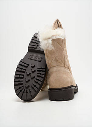 Bottines/boots fourrée talon plat jusqu'à 3cm beige MONCLER femme