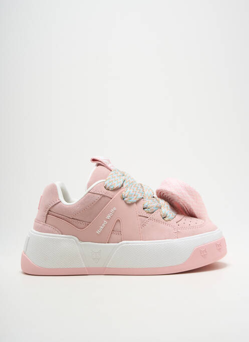 Baskets bout rond talon de 4 à 6cm rose NAKED WOLFE femme