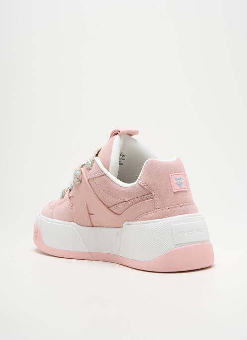 Baskets bout rond talon de 4 à 6cm rose NAKED WOLFE femme