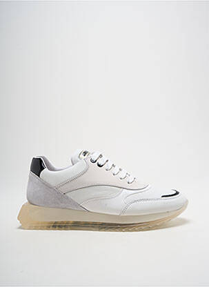 Baskets tissage satiné talon plat jusqu'à 3cm blanc BRONX femme