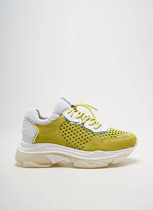Baskets bout rond talon de 4 à 6cm jaune BRONX femme