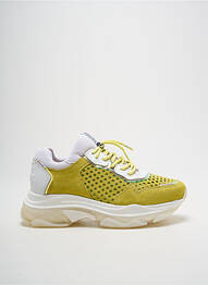 Baskets bout rond talon de 4 à 6cm jaune BRONX femme