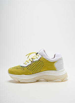 Baskets bout rond talon de 4 à 6cm jaune BRONX femme