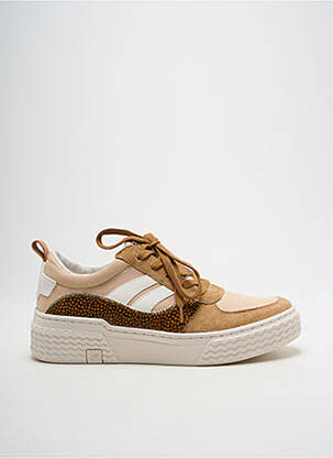 Baskets tissage satiné talon de 4 à 6cm beige PALLADIUM femme