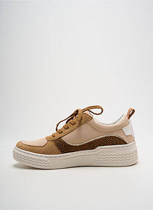 Baskets tissage satiné talon de 4 à 6cm beige PALLADIUM femme