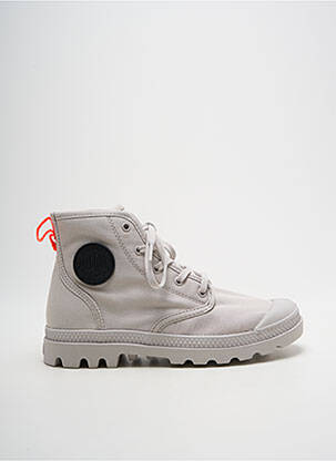 Baskets bout rond talon plat jusqu'à 3cm gris PALLADIUM femme