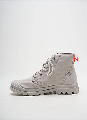 Baskets bout rond talon plat jusqu'à 3cm gris PALLADIUM femme