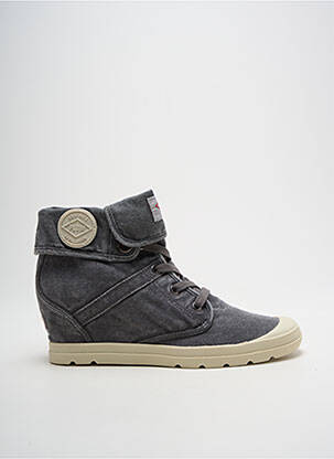 Baskets talon compensé talon de 4 à 6cm gris PALLADIUM femme