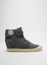 Baskets talon compensé talon de 4 à 6cm gris PALLADIUM femme