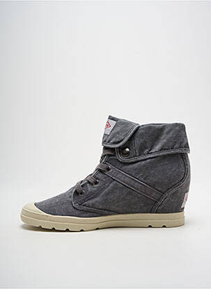 Baskets talon compensé talon de 4 à 6cm gris PALLADIUM femme