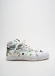 Baskets bout rond talon plat jusqu'à 3cm blanc SPRING COURT femme