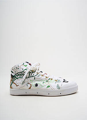 Baskets bout rond talon plat jusqu'à 3cm blanc SPRING COURT femme
