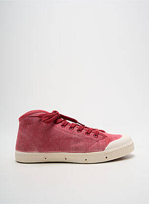 Baskets bout rond talon plat jusqu'à 3cm rouge SPRING COURT femme