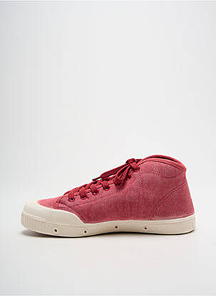 Baskets bout rond talon plat jusqu'à 3cm rouge SPRING COURT femme