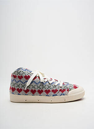 Baskets bout rond talon plat jusqu'à 3cm gris SPRING COURT femme