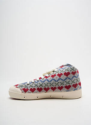 Baskets bout rond talon plat jusqu'à 3cm gris SPRING COURT femme