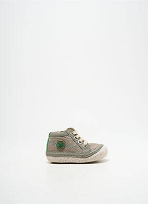 Bottillons semelle amovible bout rond vert KICKERS garcon
