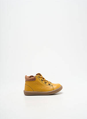 Bottillons fermeture zip et lacets bout rond jaune GBB garçon