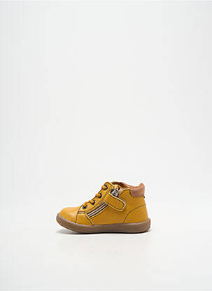 Bottillons fermeture zip et lacets bout rond jaune GBB garçon