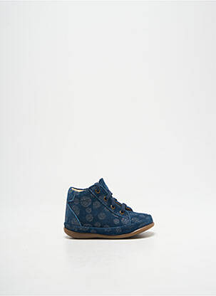 Bottillons nubuck bout rond bleu LITTLE MARY fille