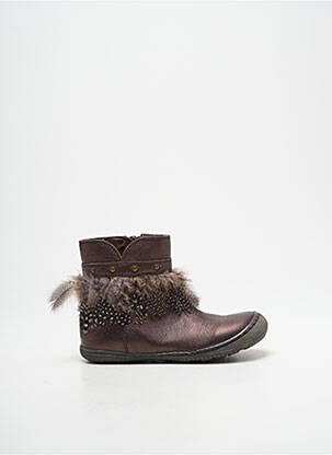 Bottines/boots matière lisse bout rond marron LITTLE MARY fille
