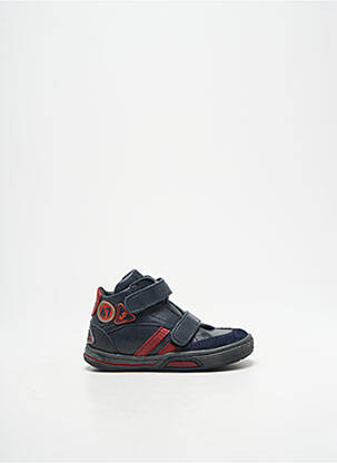 Baskets tissage satiné bout rond bleu LITTLE MARY garçon