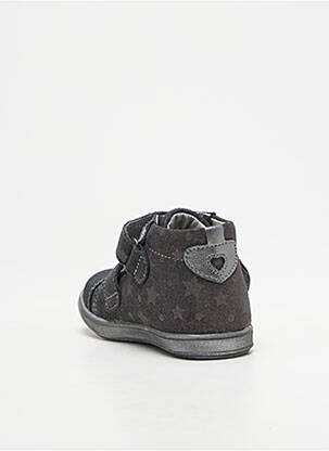 Baskets fermeture scratch bout rond gris LITTLE MARY fille