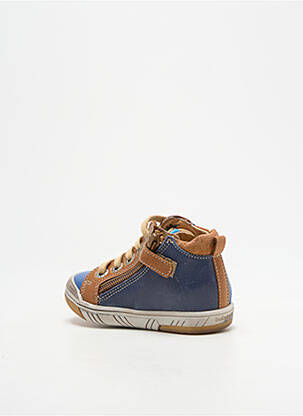 Baskets tissage satiné bout rond bleu BABYBOTTE garçon