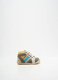 Bottillons nubuck bout rond beige BABYBOTTE garcon