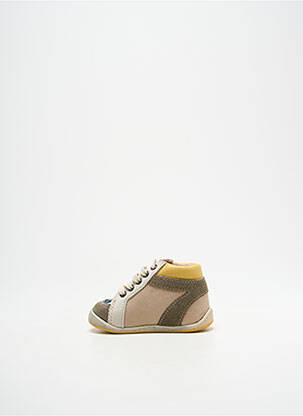 Bottillons nubuck bout rond beige BABYBOTTE garçon