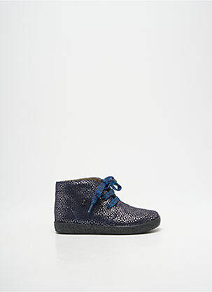 Bottillons tissage satiné bout rond bleu FALCOTTO fille